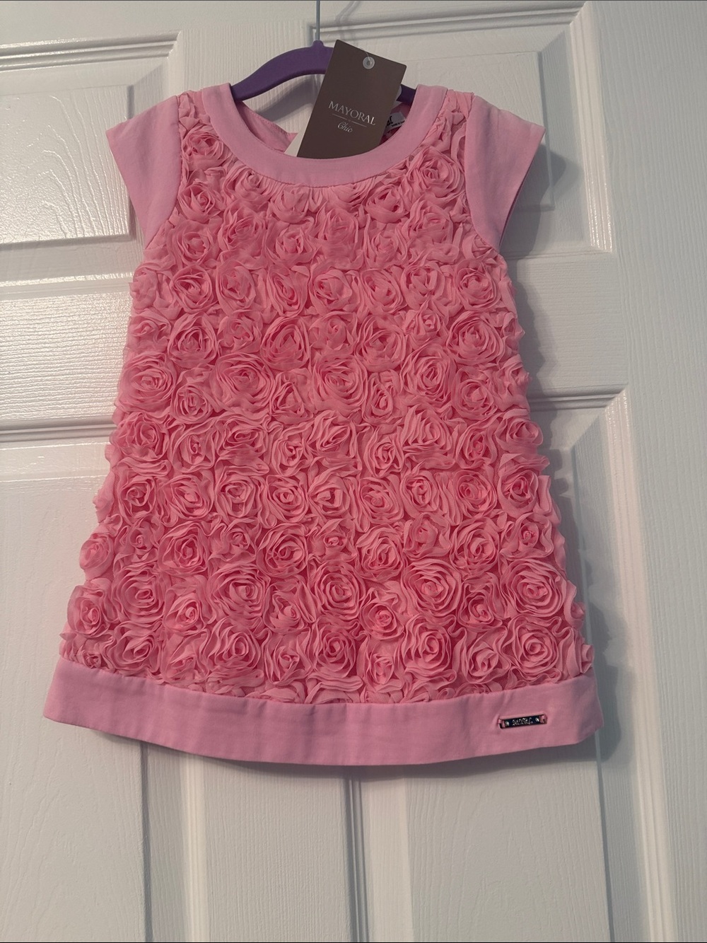 Mayoral Pink Rosette Knit Dress